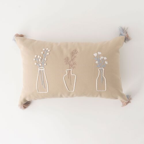 ミニピロー｜【Ne WORKS】 -Embroidery Flower- Mini Pillow 【インド製】
