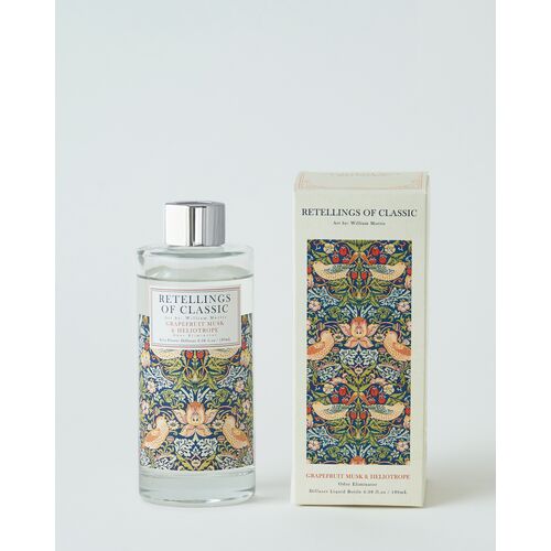 【William Morris】RIQUID BOTTLEリードディフューザー　180ｍｌ　 STRAWBERRY THIEF