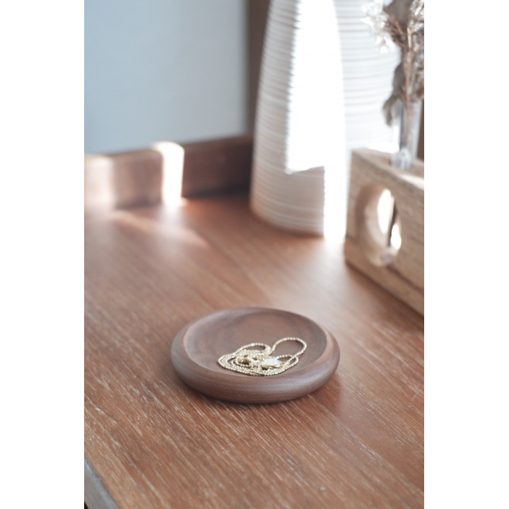 Co-Labo 小物入れ Bevel round tray walnut(RF-02/walnut)