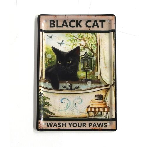 Cat Post card メタルポストカ－ド A(BLACK CAT)