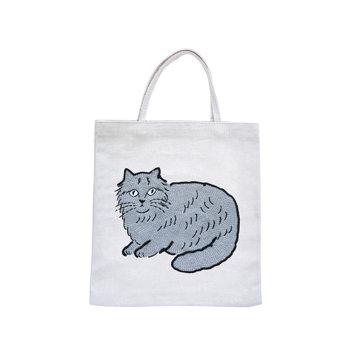 ミニバッグ｜【松尾ミユキ】 Embroidery Mini bag Matsuo Miyuki(Gray cat/110501)