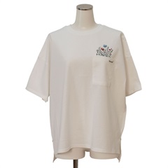 【Lupilien】 ポケット刺繍Tシャツ(002OFFWHITE)