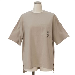 【Lupilien】 ポケット刺繍Tシャツ(009GRAYGE)