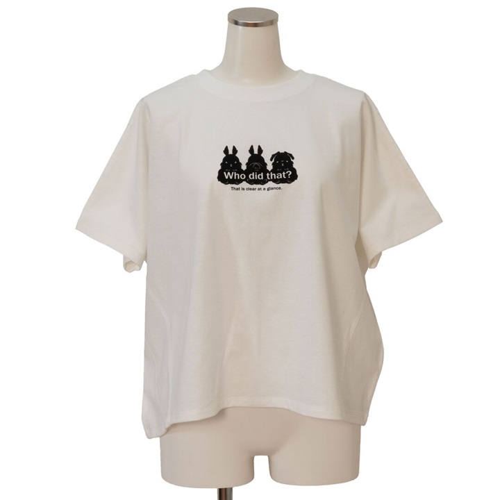 【Lupilien】 団子ウサギビッグシルエットTシャツ(002OFFWHITE)