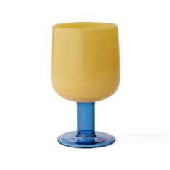 【amabro】 2TONEワイングラス(Yellow×Blue)