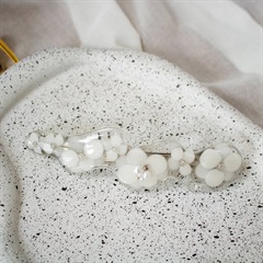 【Pippi】 ウェーブフラワーロングバレッタ(シルバー×シルバーブリオン)