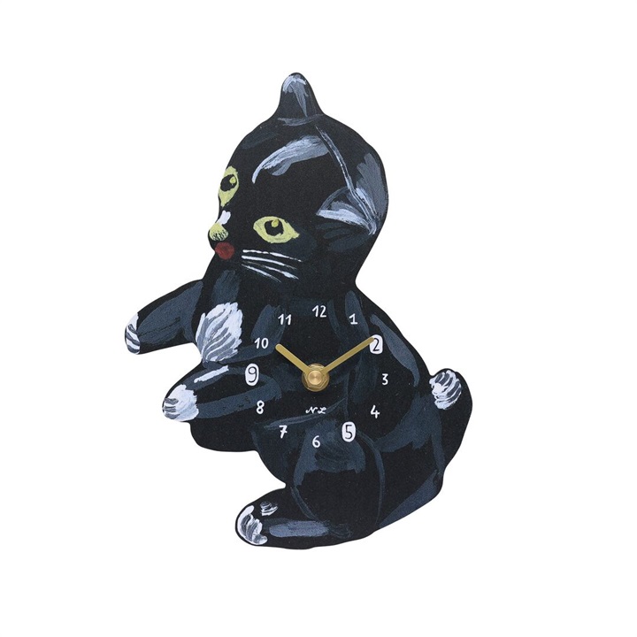 【Nathalie Lete】 Diecut clock Toy cat