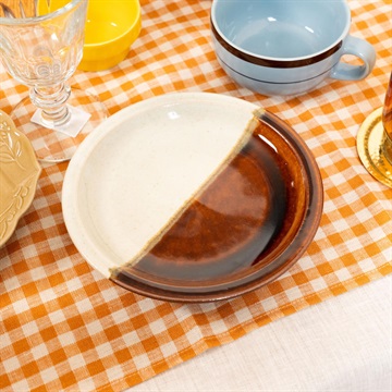 鳥取 因幡焼】 5寸皿 掛け分け 15cm｜てんとてん｜インテリア雑貨