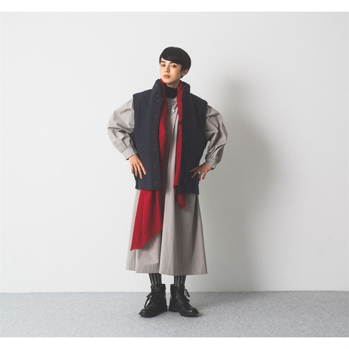 【Cion】 コットンリネンキルトベスト