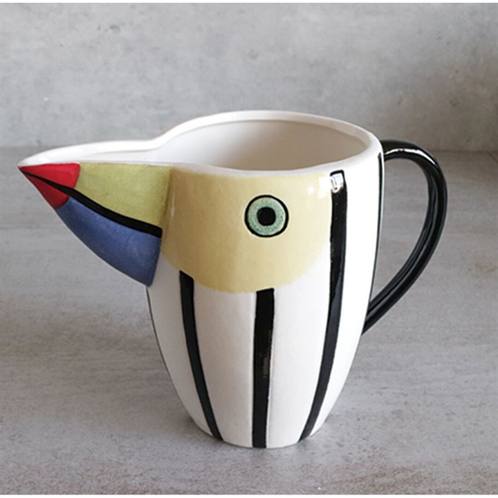 welms Stripe Bird Jug-vase Short