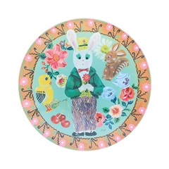 【Nathalie Lete】Glass plate S φ16cm(Gardener rabbit)