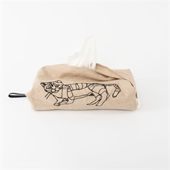 【＋HAyU】刺繍テッシュカバー(cat)