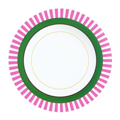 【MARINA＆MITSUKO】MITSUKO Dinner Plateφ25.0cm(Pink Stripe Rim)