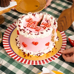 【MARINA＆MITSUKO】MITSUKO Dinner Plateφ25.0cm(Red Stripe Rim)