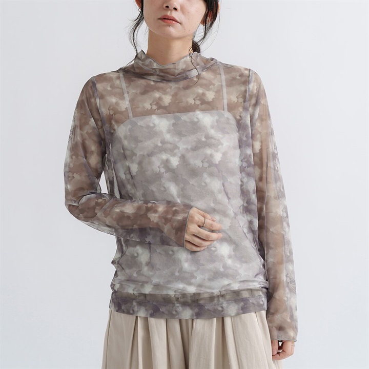 【M.M.O】ニュアンス柄シアートップス
