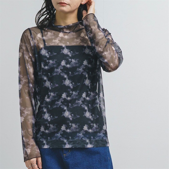【M.M.O】ニュアンス柄シアートップス