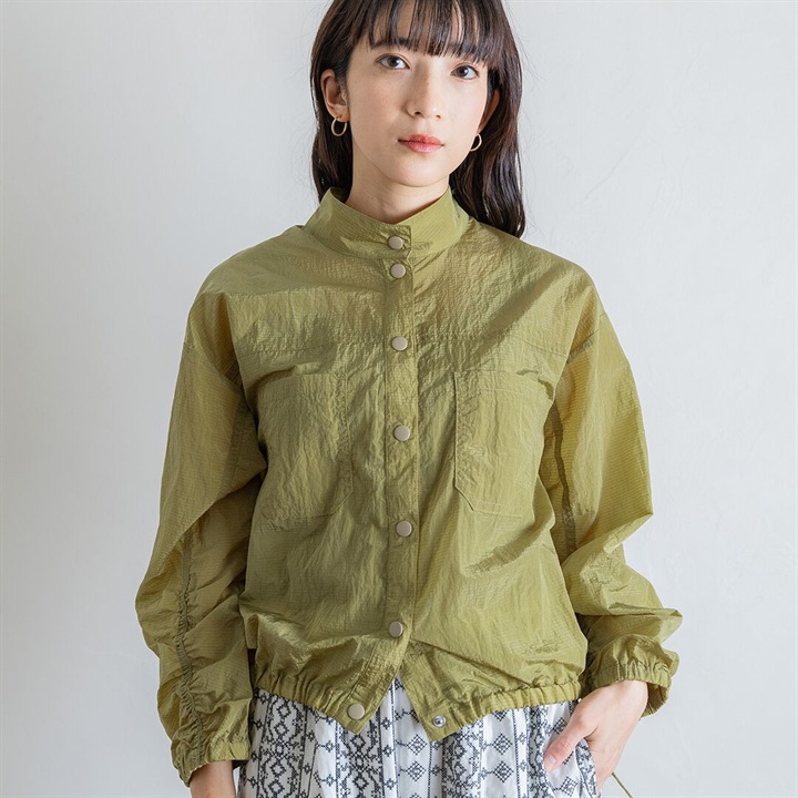 【teMite】シャーリング はっ水 リップストップブルゾン