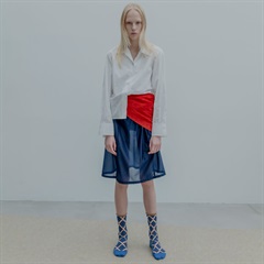【2nd PALETTE】クルー丈 シースルーオーガニックコットンソックス blue_deco