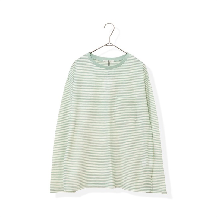 【le colis】シアーボーダー天竺長袖Tシャツ