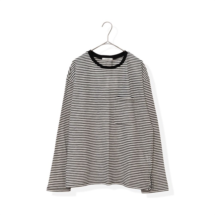 【le colis】シアーボーダー天竺長袖Tシャツ
