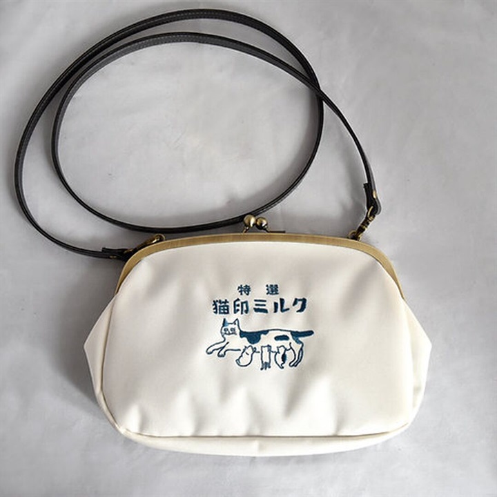 星羊社】猫印ミルク がま口ショルダー｜てんとてん｜インテリア雑貨