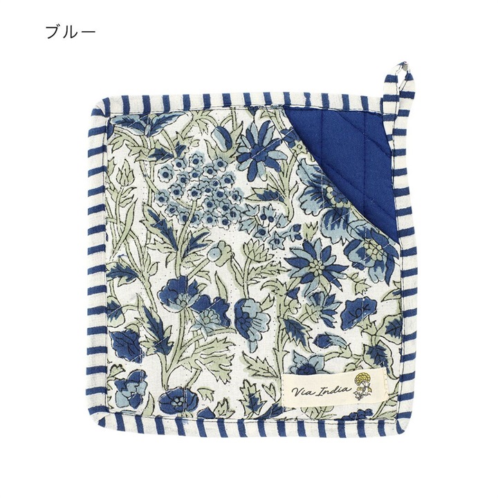 ブロックプリント鍋敷きミトン カリーノ