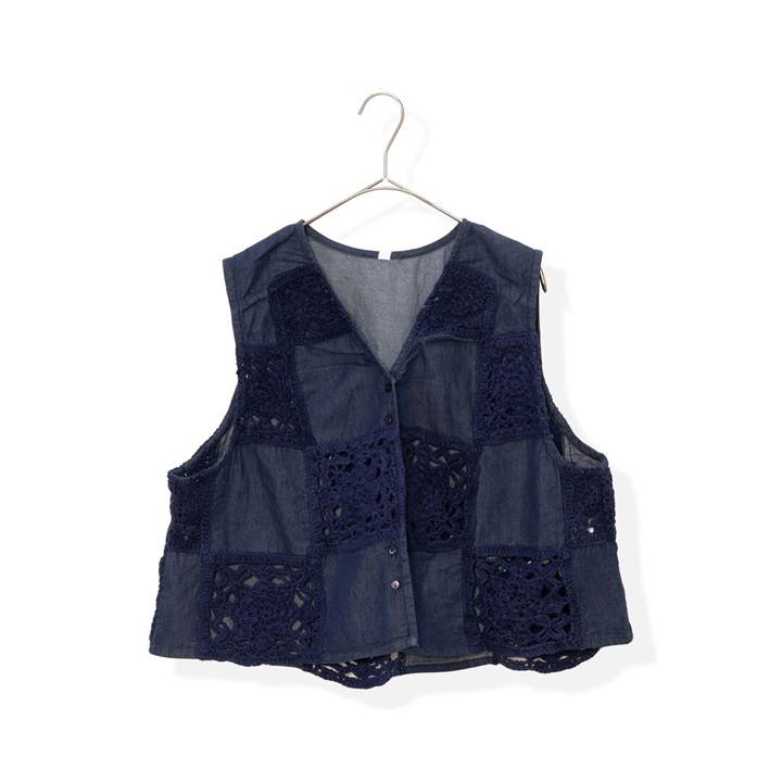 【Lupilien】Denim×Lace 5.5ozデニムレースベスト