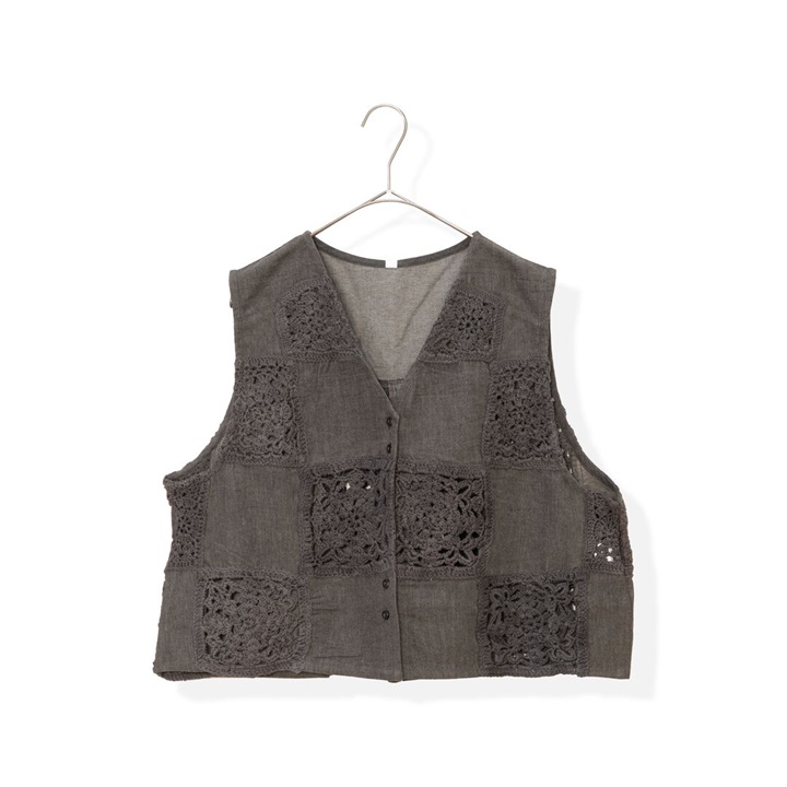 【Lupilien】Denim×Lace 5.5ozデニムレースベスト
