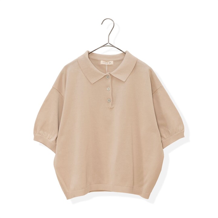 【Cloudnine】ショート丈5分袖 ニットポロシャツ