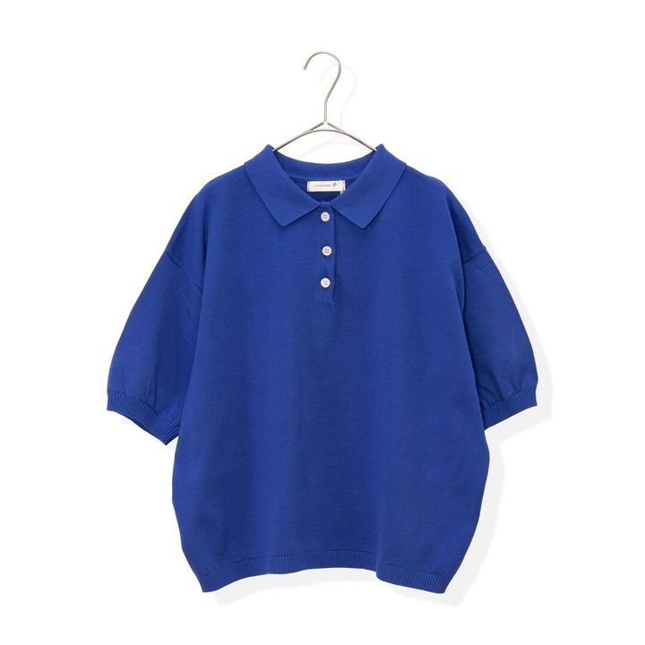【Cloudnine】ショート丈5分袖 ニットポロシャツ