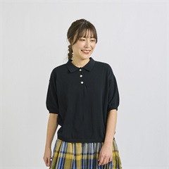 【Cloudnine】ショート丈5分袖 ニットポロシャツ
