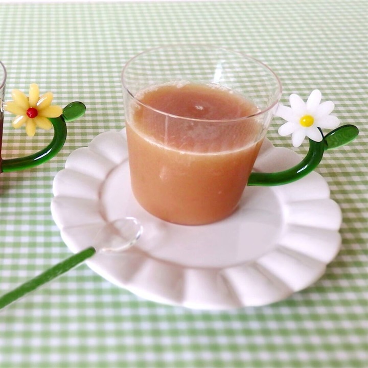 フラワーモチーフ付きガラスマグ 280ml