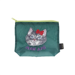 【Nathalie Lete】Organdy Pouch(Gray cat)