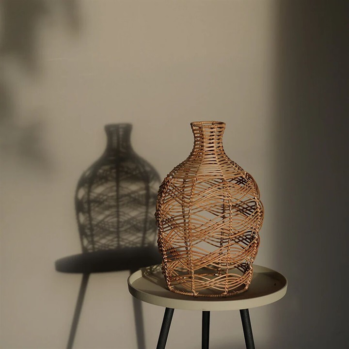 HUNT 9】ラタン編みフラワーベース SADIO Wavelets｜てんとてん