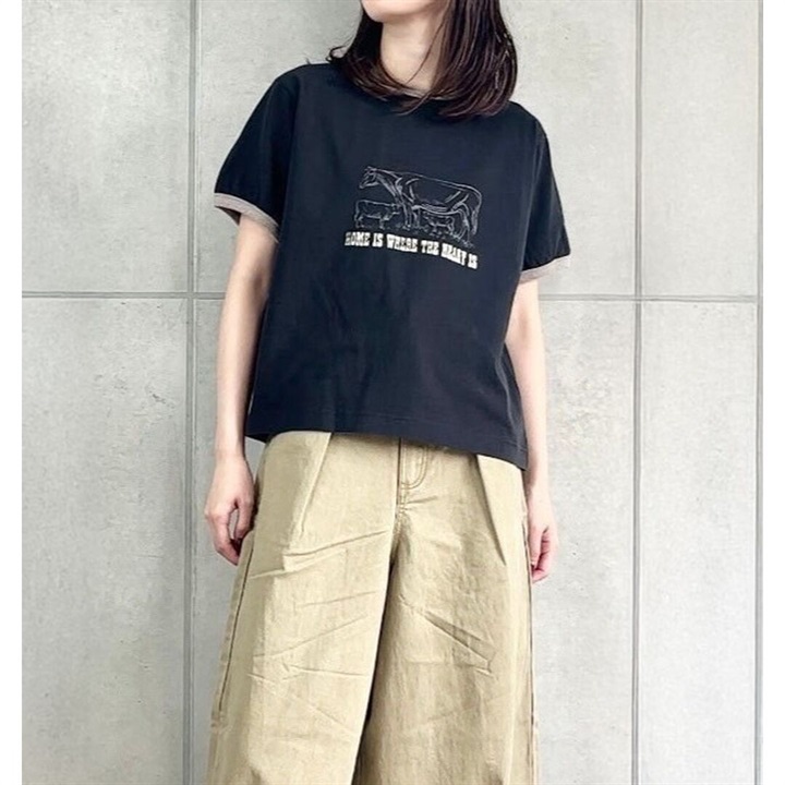 【alee】リンガープリント半袖Tシャツ