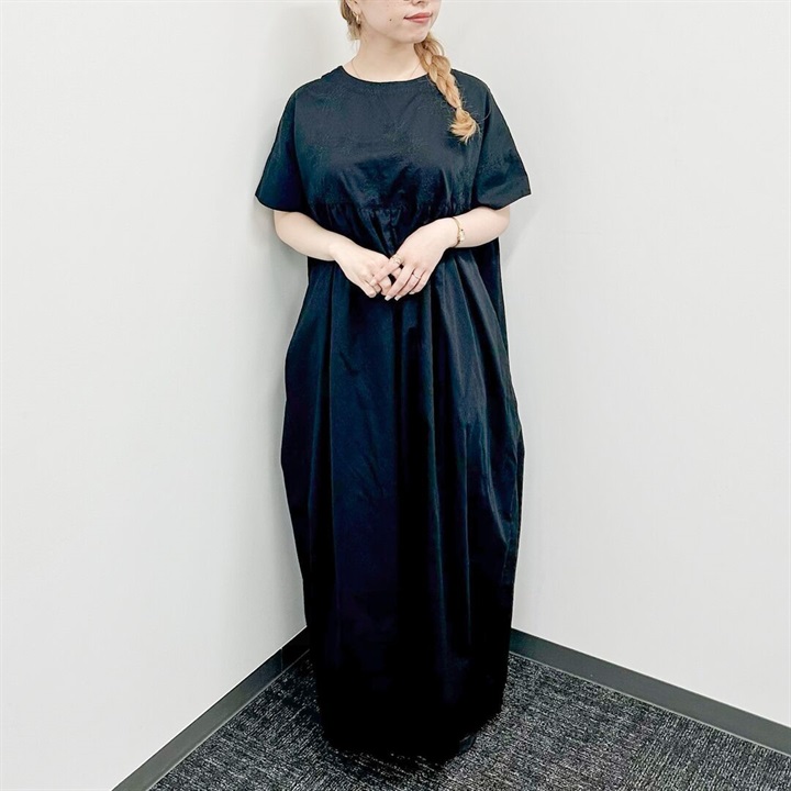 【ista-ire】ダリア刺繍半袖ワンピース