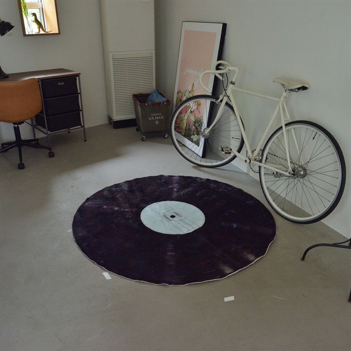 レコード柄ラグ
