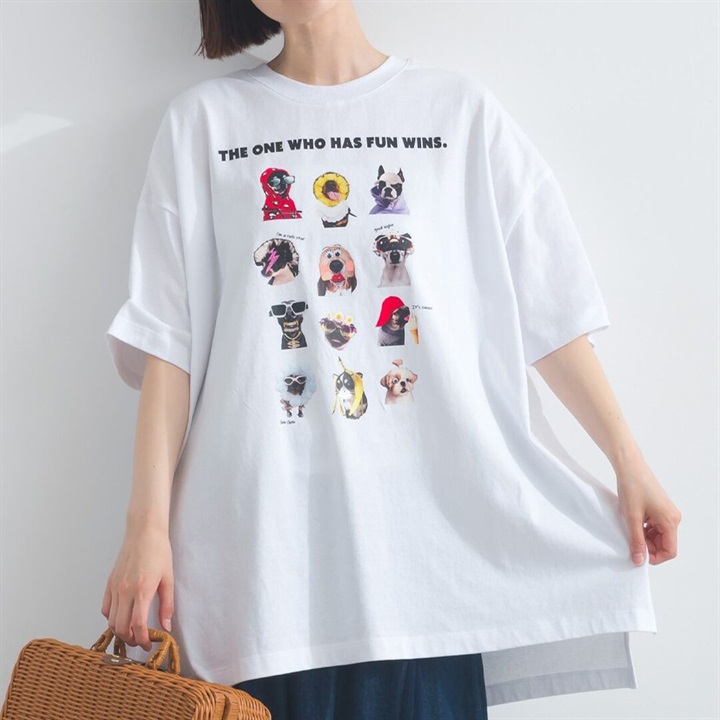 【Lupilien】ゆかいなワンコ7分袖Tシャツ