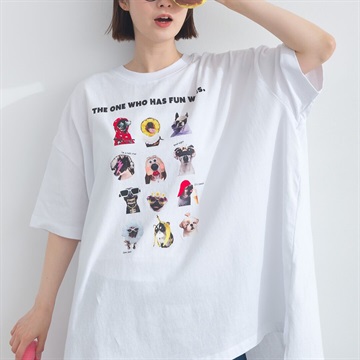 【Lupilien】ゆかいなワンコ7分袖Tシャツ