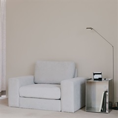 【ENEN】KUUM Sofa 1 seater Double arm - Full Cover - 座面硬さ：やや硬め(張地色：ホワイトグレー)