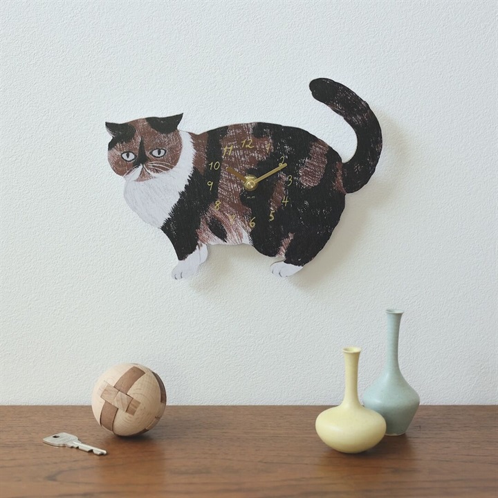 【松尾ミユキ】Diecut clock Cat 11114