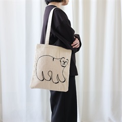 【OLYA】Fluffy Rectangle tote bag 71000(Polar bear)