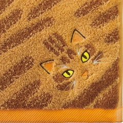 Uchinoko mate 毛並みロングフェイスタオル(茶トラ／レッドタビー)