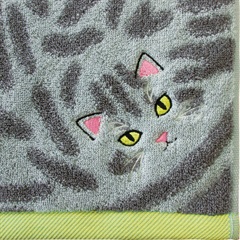 Uchinoko mate 毛並みロングフェイスタオル(サバトラ／シルバータビー)