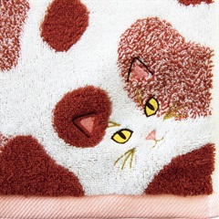 Uchinoko mate 毛並みロングフェイスタオル(ミケ／キャリコ)