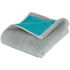 Reversible color フェイスタオル(グレー／ターコイズ)