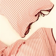 【Casselini HOME】配色リボン枕カバー(ピンク)