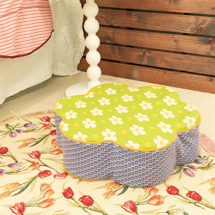 【Casselini HOME】ニットザブクッションフラワー