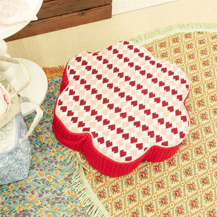 【Casselini HOME】ニットザブクッションフラワー