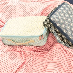 【Casselini HOME】ジャガード収納バッグSS(ブルー)